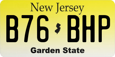 NJ license plate B76BHP