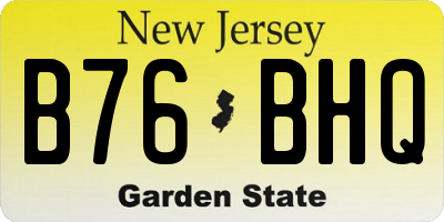 NJ license plate B76BHQ