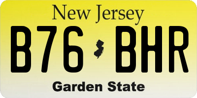 NJ license plate B76BHR