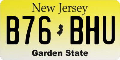 NJ license plate B76BHU