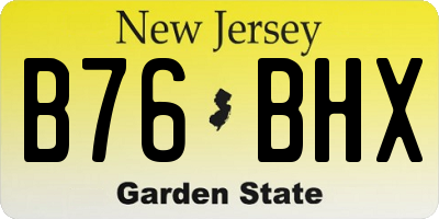 NJ license plate B76BHX