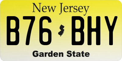 NJ license plate B76BHY