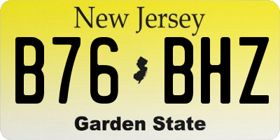 NJ license plate B76BHZ
