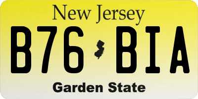 NJ license plate B76BIA