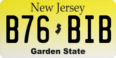 NJ license plate B76BIB