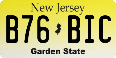 NJ license plate B76BIC