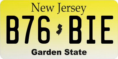 NJ license plate B76BIE