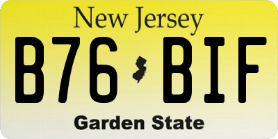 NJ license plate B76BIF