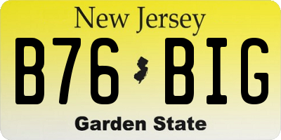 NJ license plate B76BIG