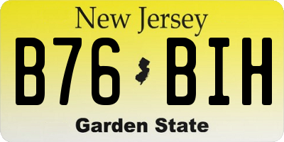 NJ license plate B76BIH
