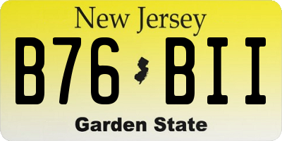 NJ license plate B76BII