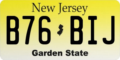 NJ license plate B76BIJ