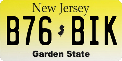 NJ license plate B76BIK