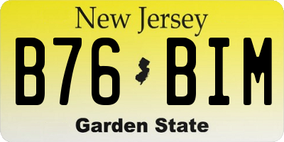 NJ license plate B76BIM