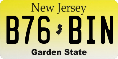 NJ license plate B76BIN