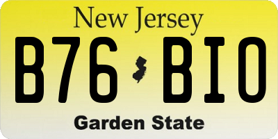 NJ license plate B76BIO