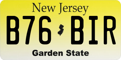 NJ license plate B76BIR