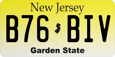 NJ license plate B76BIV