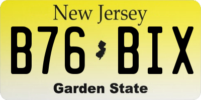 NJ license plate B76BIX