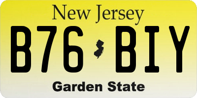 NJ license plate B76BIY