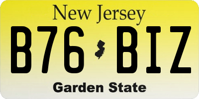 NJ license plate B76BIZ