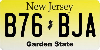 NJ license plate B76BJA