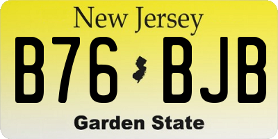 NJ license plate B76BJB