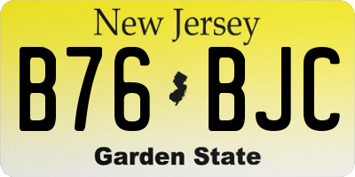 NJ license plate B76BJC