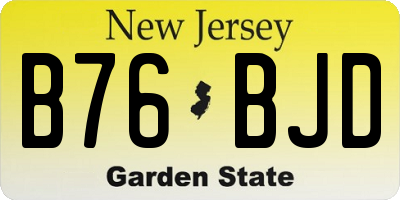 NJ license plate B76BJD