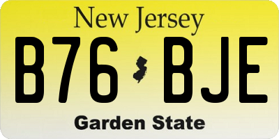 NJ license plate B76BJE