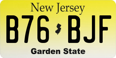 NJ license plate B76BJF