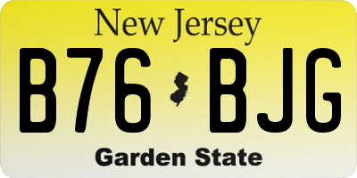 NJ license plate B76BJG