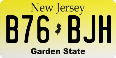 NJ license plate B76BJH