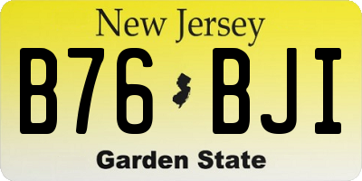 NJ license plate B76BJI