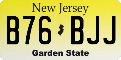 NJ license plate B76BJJ