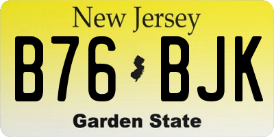 NJ license plate B76BJK