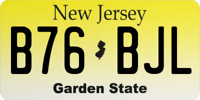 NJ license plate B76BJL