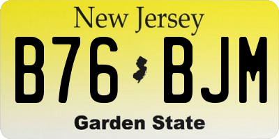 NJ license plate B76BJM