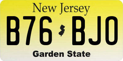 NJ license plate B76BJO