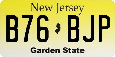 NJ license plate B76BJP