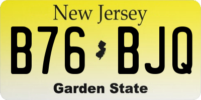 NJ license plate B76BJQ