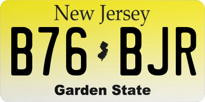 NJ license plate B76BJR