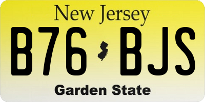 NJ license plate B76BJS