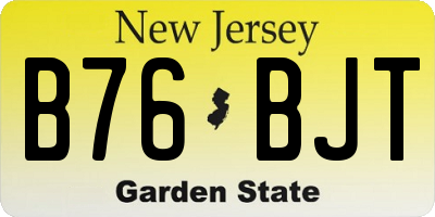 NJ license plate B76BJT