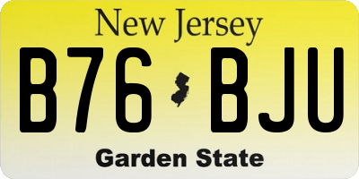 NJ license plate B76BJU