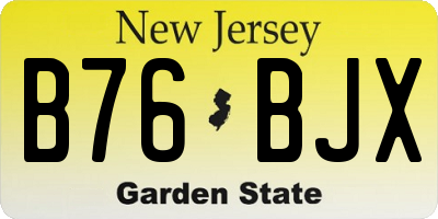 NJ license plate B76BJX