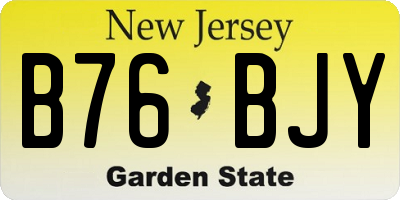 NJ license plate B76BJY