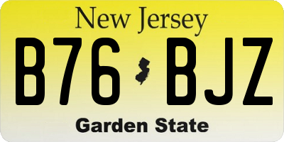 NJ license plate B76BJZ