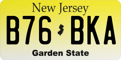 NJ license plate B76BKA