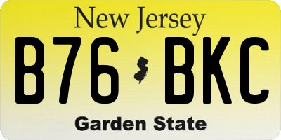 NJ license plate B76BKC